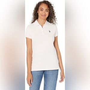 NWT US Polo ASSN White Short Sleeve Polo Shirt Embroidered Logo Size XL #1855
